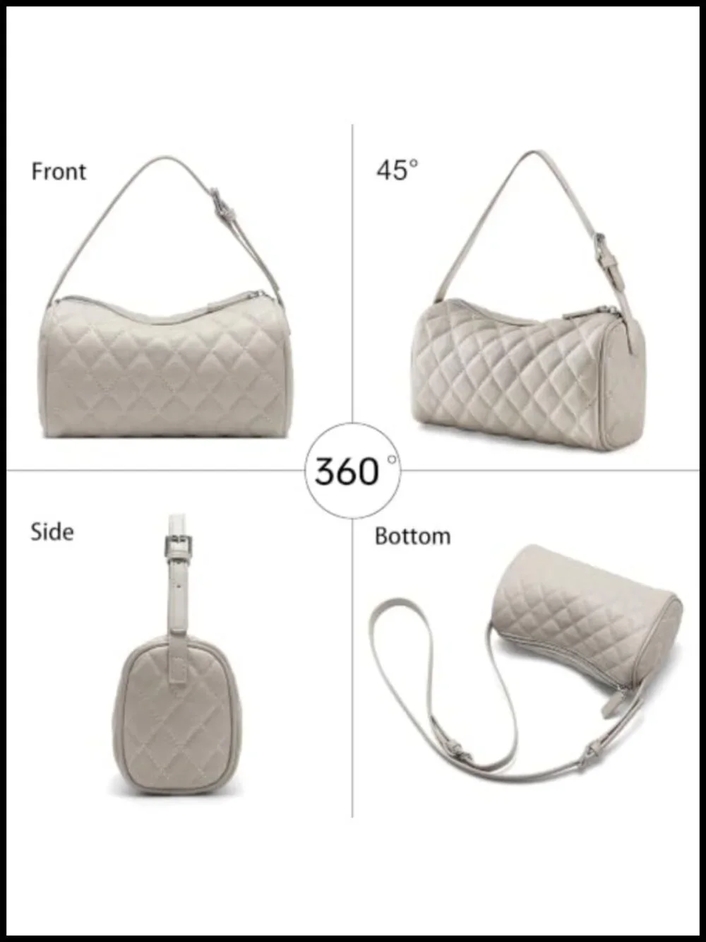 Barrel Crossbody Hobo Purse with Adjustable Strap Womens Handbag